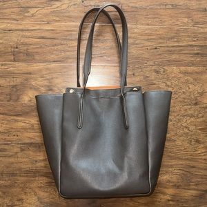 Zara brown bag with orange interior